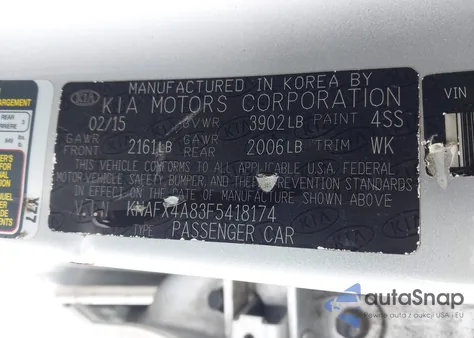 2015 Kia Forte Ex z USA, uszkodzony, nr VIN KNAFX4A83F5418174